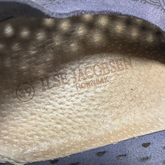 Ilse Jacobsen Navy Blue Perforated Slip On Shoes - Picture 4 of 6